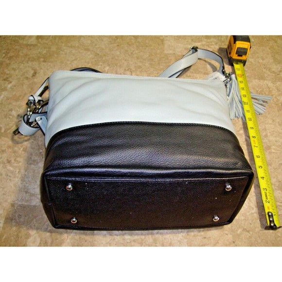 Wilsons Leather Kate & Mallory Leather Shopper Tote Handbag Gray Black NWT RARE - Picture 6 of 9